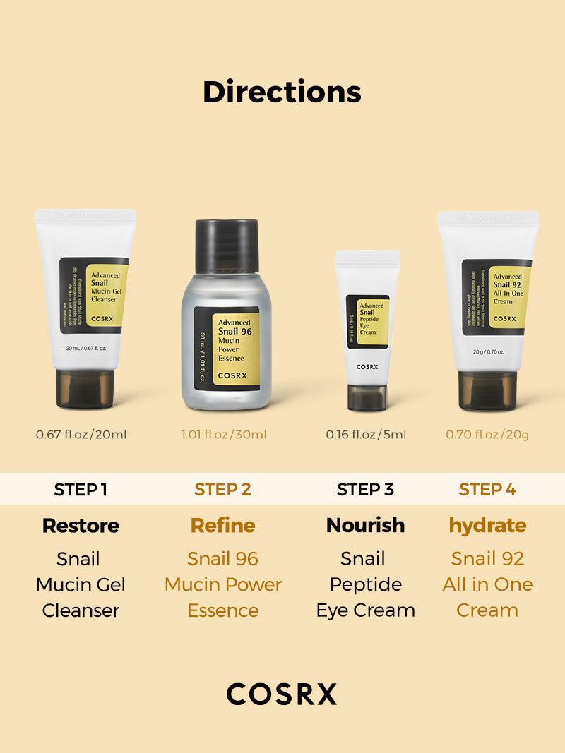 COSRX Advanced Snail Kit (4-Step Trial Set)