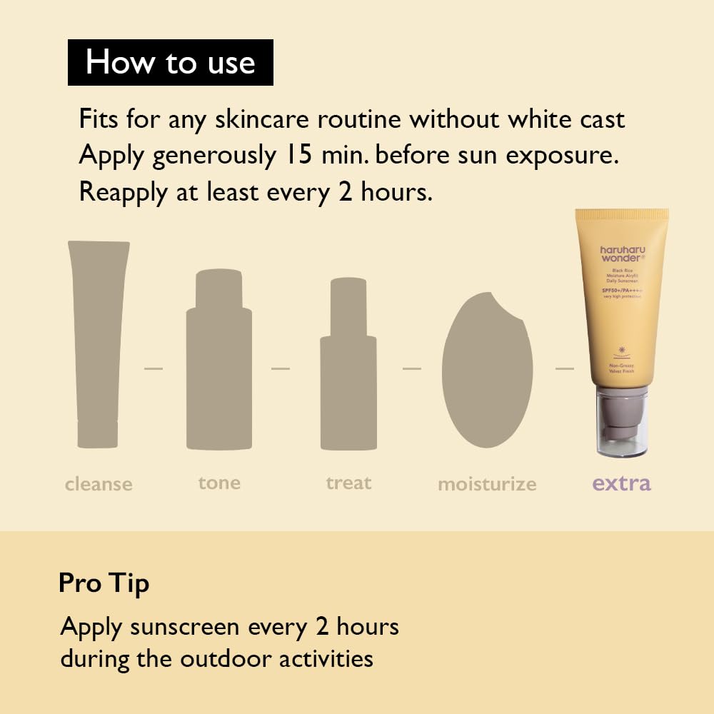 HARUHARU WONDER Black Rice Moisture Airyfit Sunscreen SPF50+ PA++++ 50 ml | Lightweight Daily UV Protection