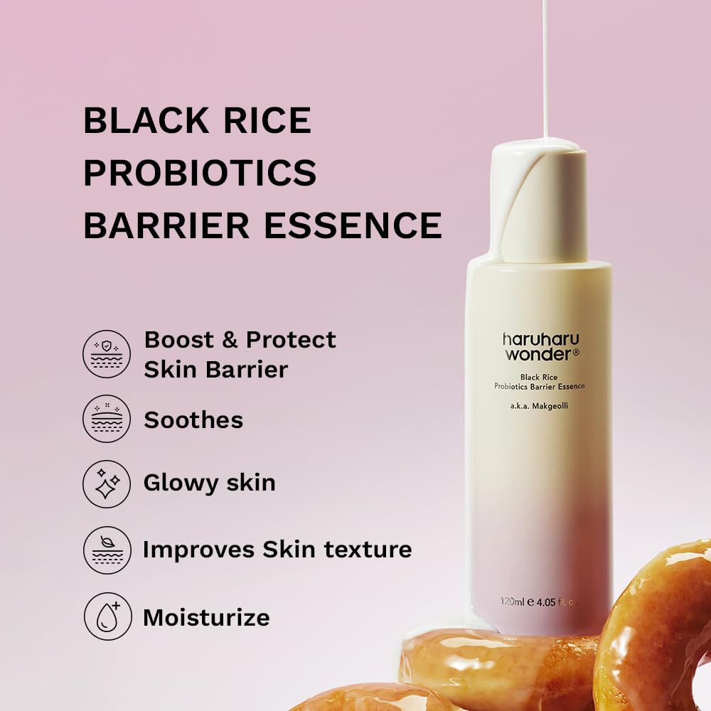HARUHARU WONDER Black Rice Probiotics Barrier Essence 120 ml | Hydrating & Barrier-Strengthening Essence