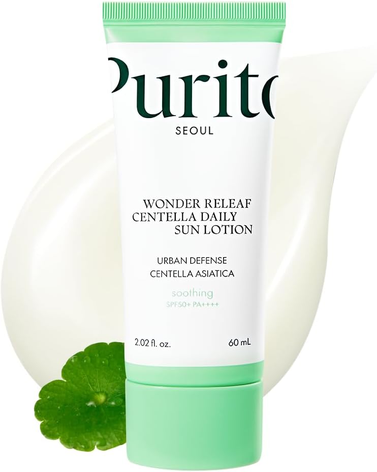 PURITO Wonder Releaf Centella Daily Sun Lotion SPF50+ PA++++ 60 ml | Lightweight Soothing Sunscreen