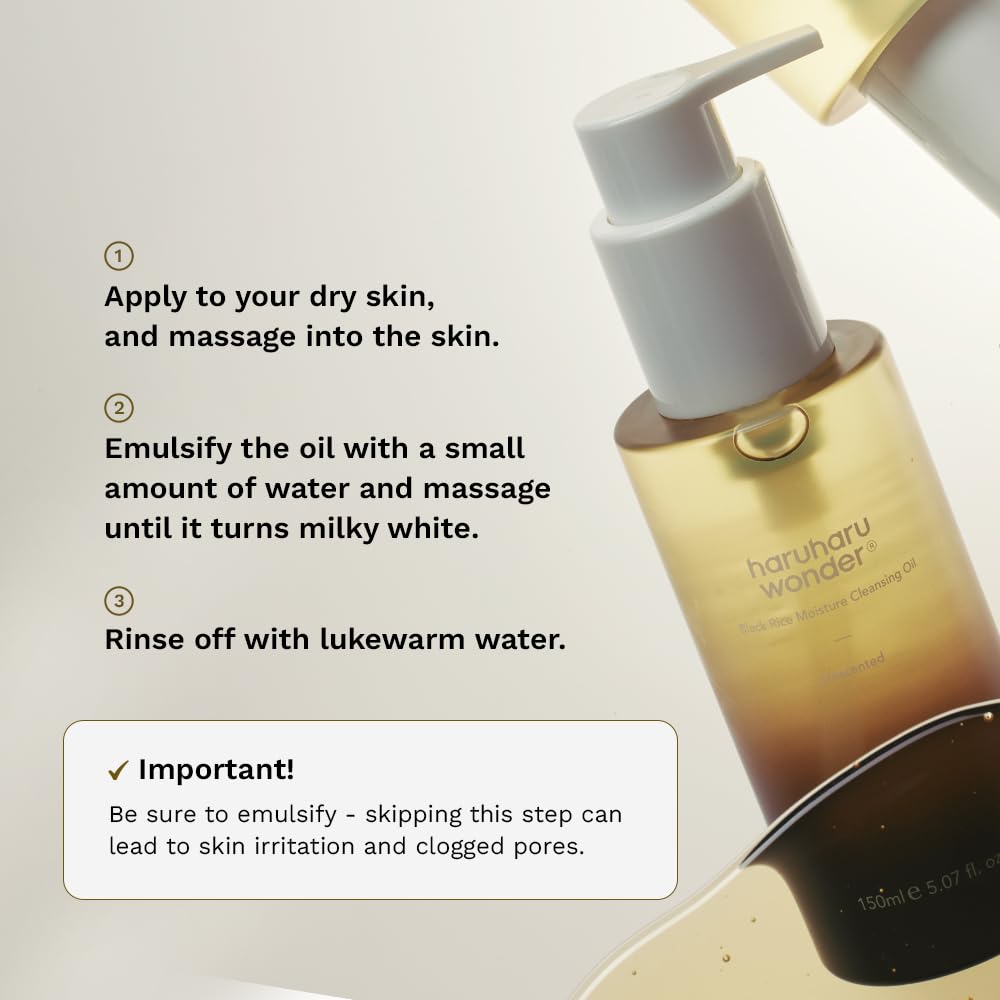 HARUHARU WONDER Black Rice Moisture Deep Cleansing Oil 150 ml | Gentle Hydrating Cleansing Oil