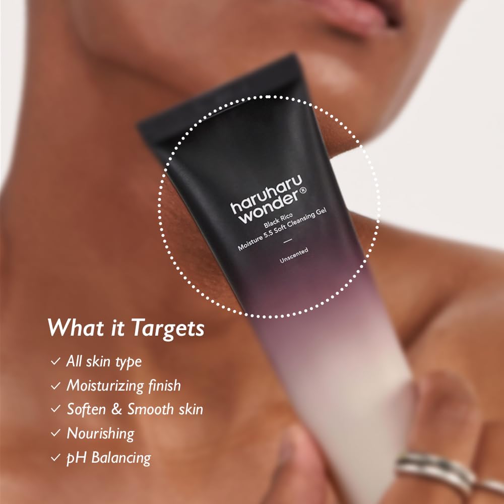 HARUHARU WONDER Black Rice Moisture 5.5 Soft Cleansing Gel 100 ml | Gentle Hydrating Face Cleanser