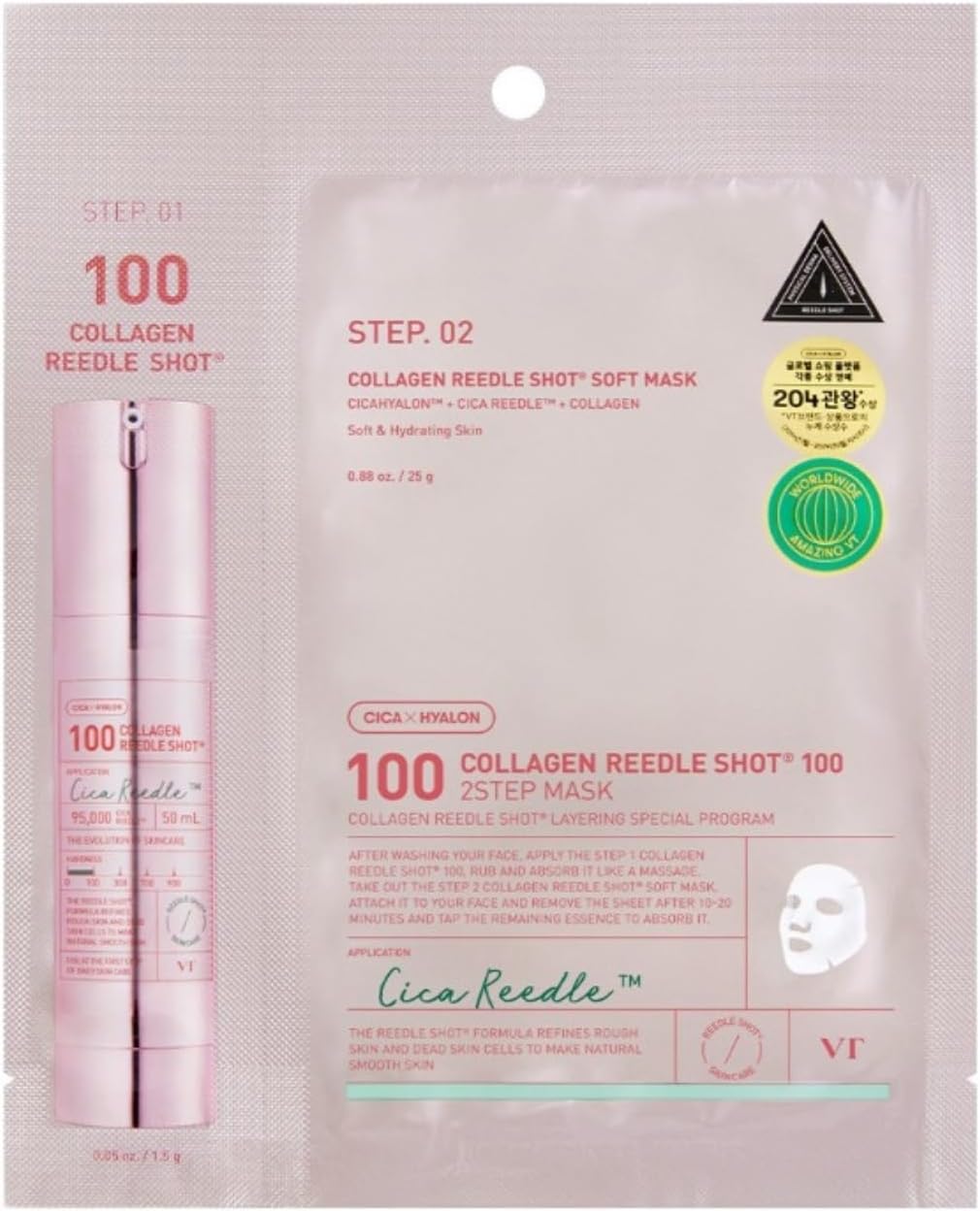 VT Collagen Reedle Shot 100 2-Step Mask (1.5g + 25g)