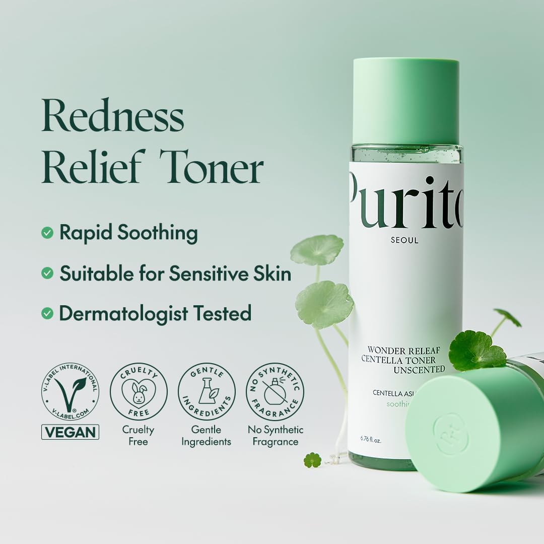 PURITO Wonder Releaf Centella Toner Unscented 200 ml | Soothing & Hydrating Toner