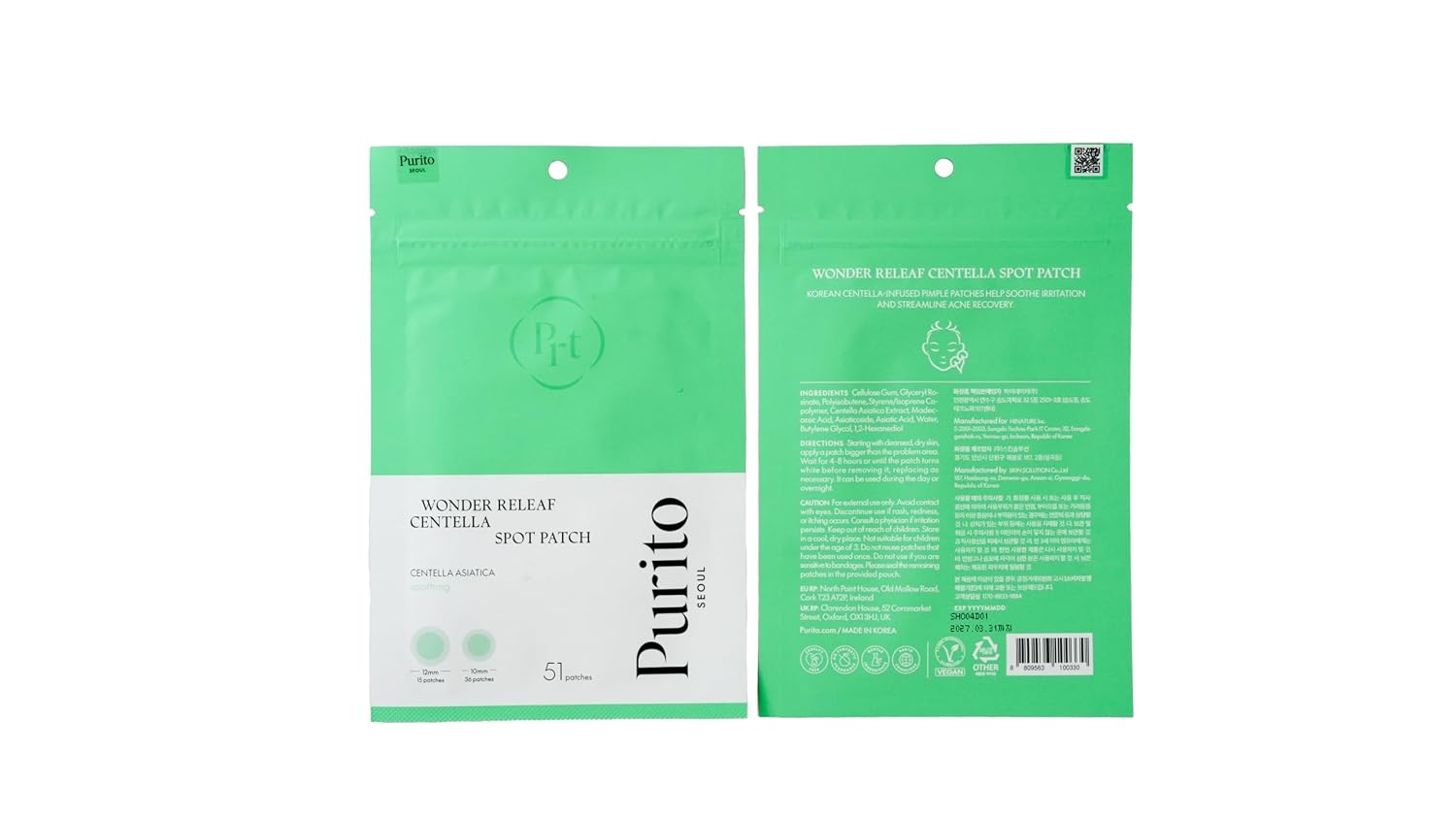 PURITO SEOUL Wonder Releaf Centella Spot Patch 51 Patches