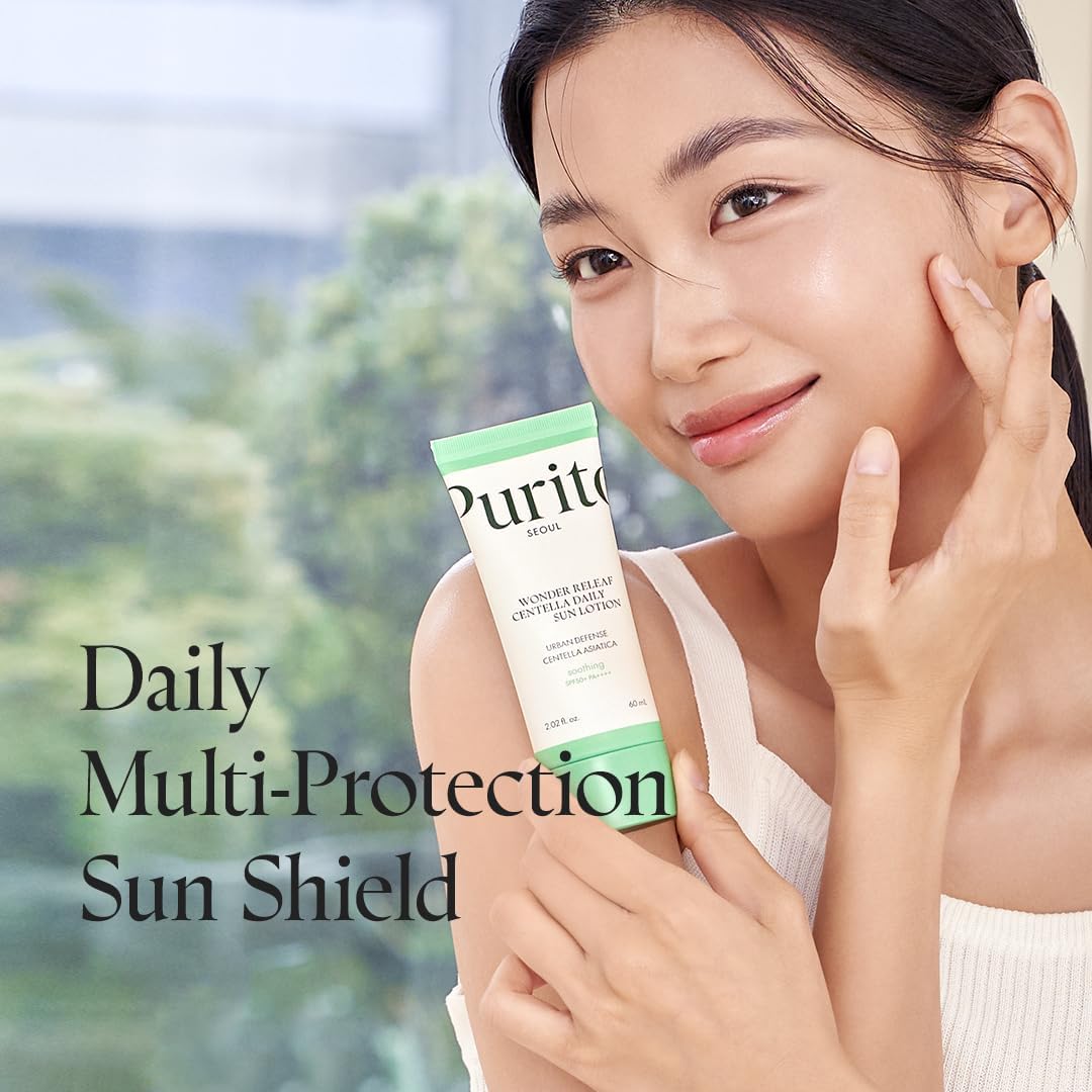 PURITO Wonder Releaf Centella Daily Sun Lotion SPF50+ PA++++ 60 ml | Lightweight Soothing Sunscreen