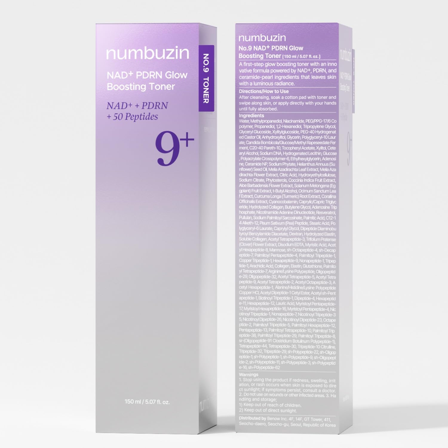 numbuzin No.9+ NAD+ PDRN Glow Boosting Toner 150ml