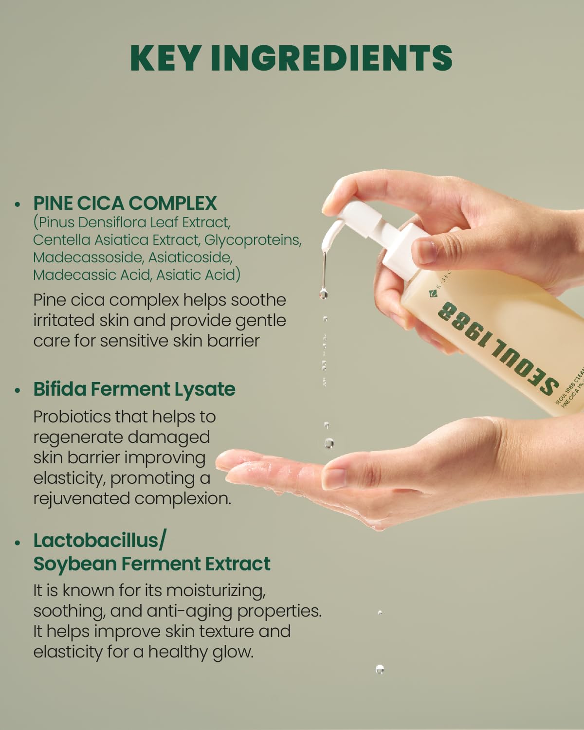 KSECRET Seoul 1988 Cleansing Oil Pine Cica 1% + Probiotics 200ml