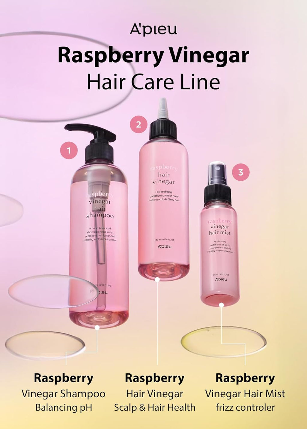 A’pieu Raspberry Vinegar Hair Shampoo 500ml