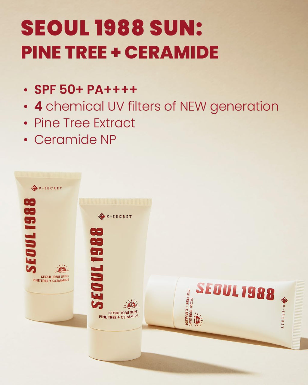 KSECRET Seoul 1988 Sun Pine Tree + Ceramide SPF50+ PA++++ 50ml