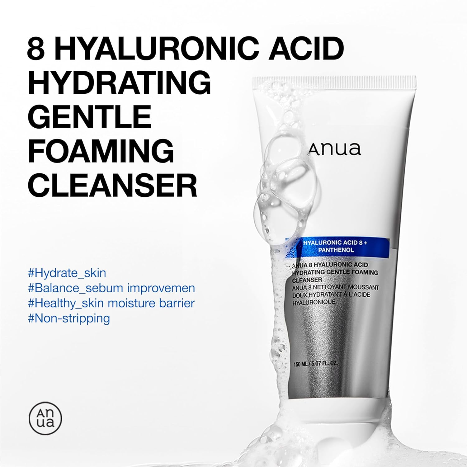 Anua 8 Hyaluronic Hydrating Gentle Foaming Cleanser 150ml
