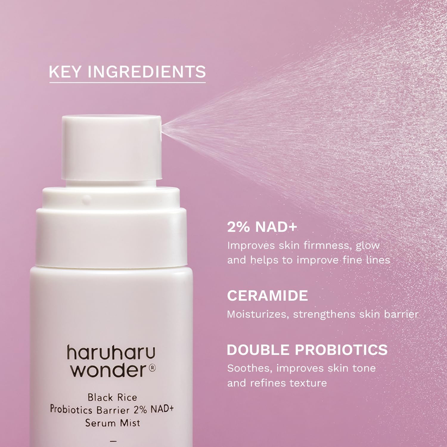 Haruharu Wonder Black Rice Probiotics Barrier 2% NAD+ Serum Mist 80ml