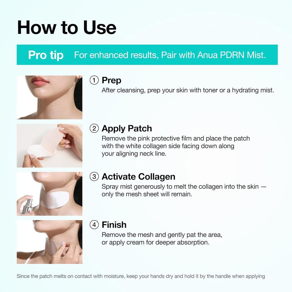 ANUA PDRN Collagen Melting Patch For Neck – 4 Patches