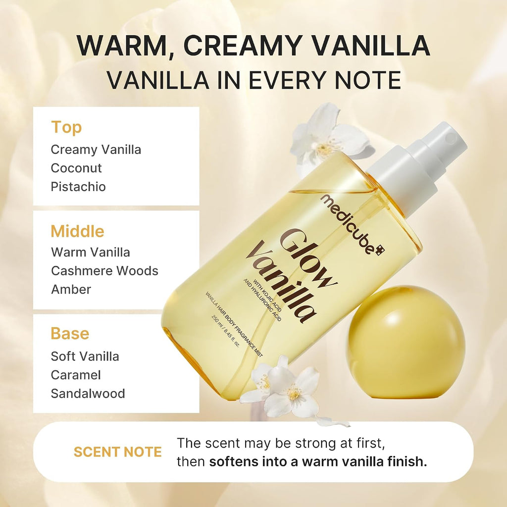 Medicube – Glow Vanilla Hair & Body Fragrance Mist, 250ml