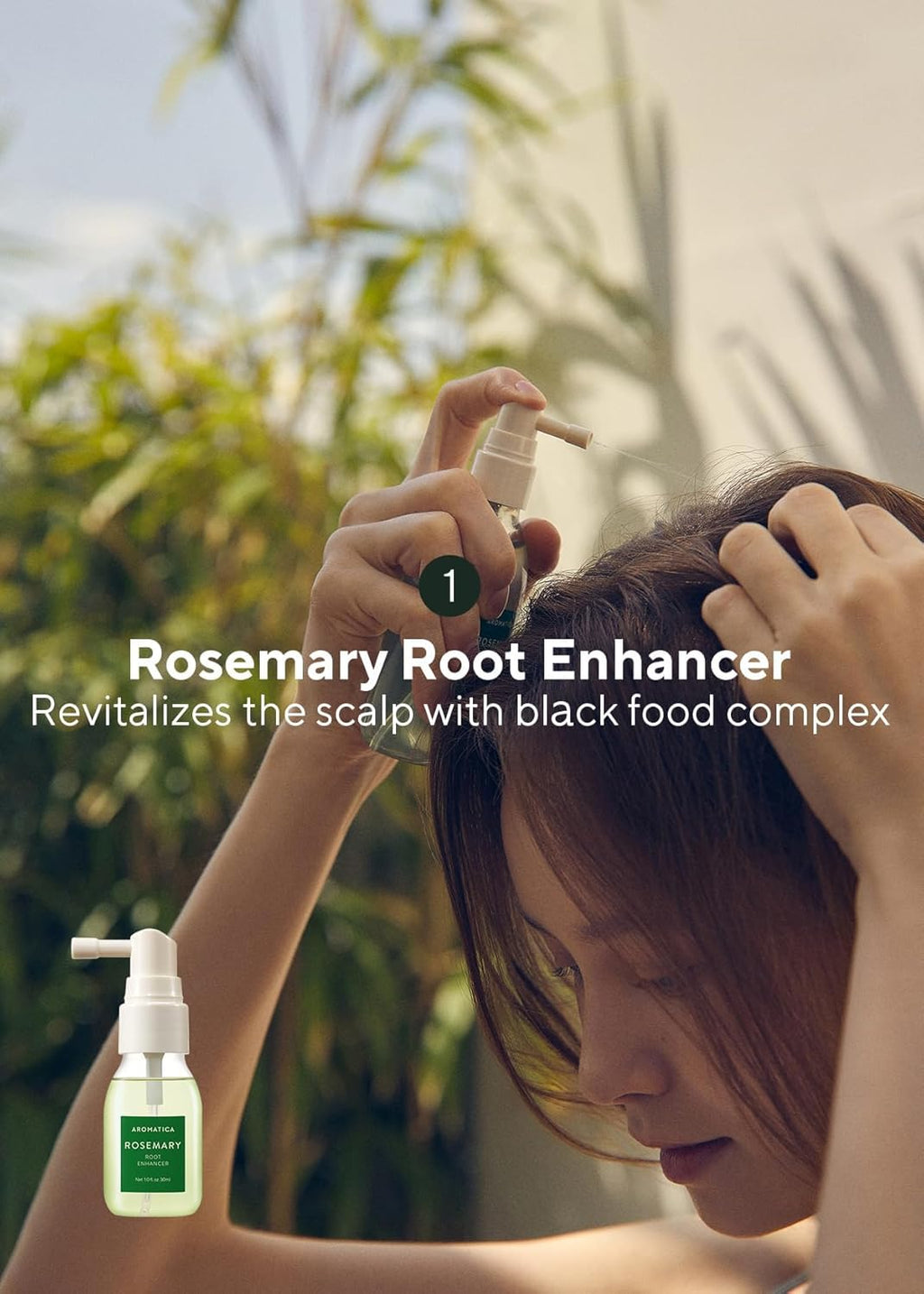 AROMATICA Rosemary Scalp Scaling Trial Kit With Mini Wooden Hair Brush Set