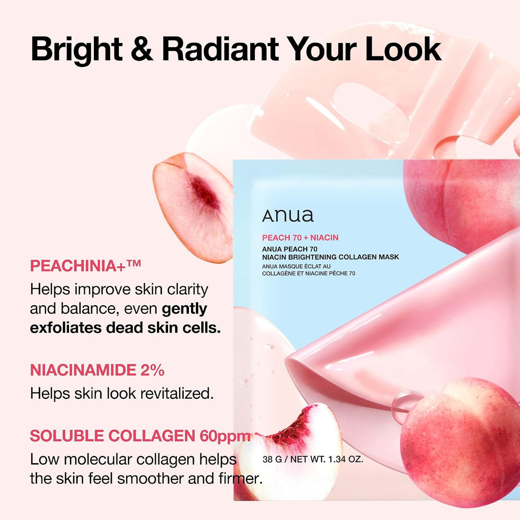 ANUA Peach 70 Niacin Brightening Collagen Mask 1pc