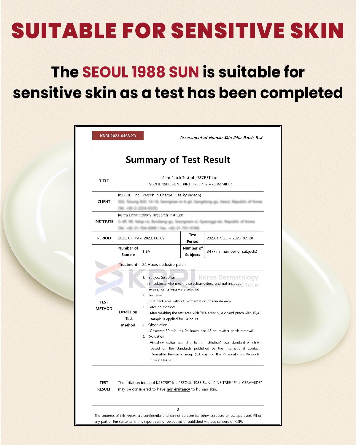 KSECRET Seoul 1988 Sun Pine Tree + Ceramide SPF50+ PA++++ 50ml