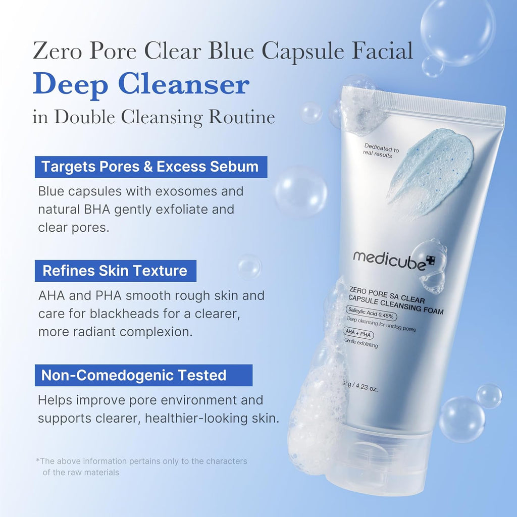 Medicube – Zero Pore SA Clear Capsule Cleansing Foam 120g