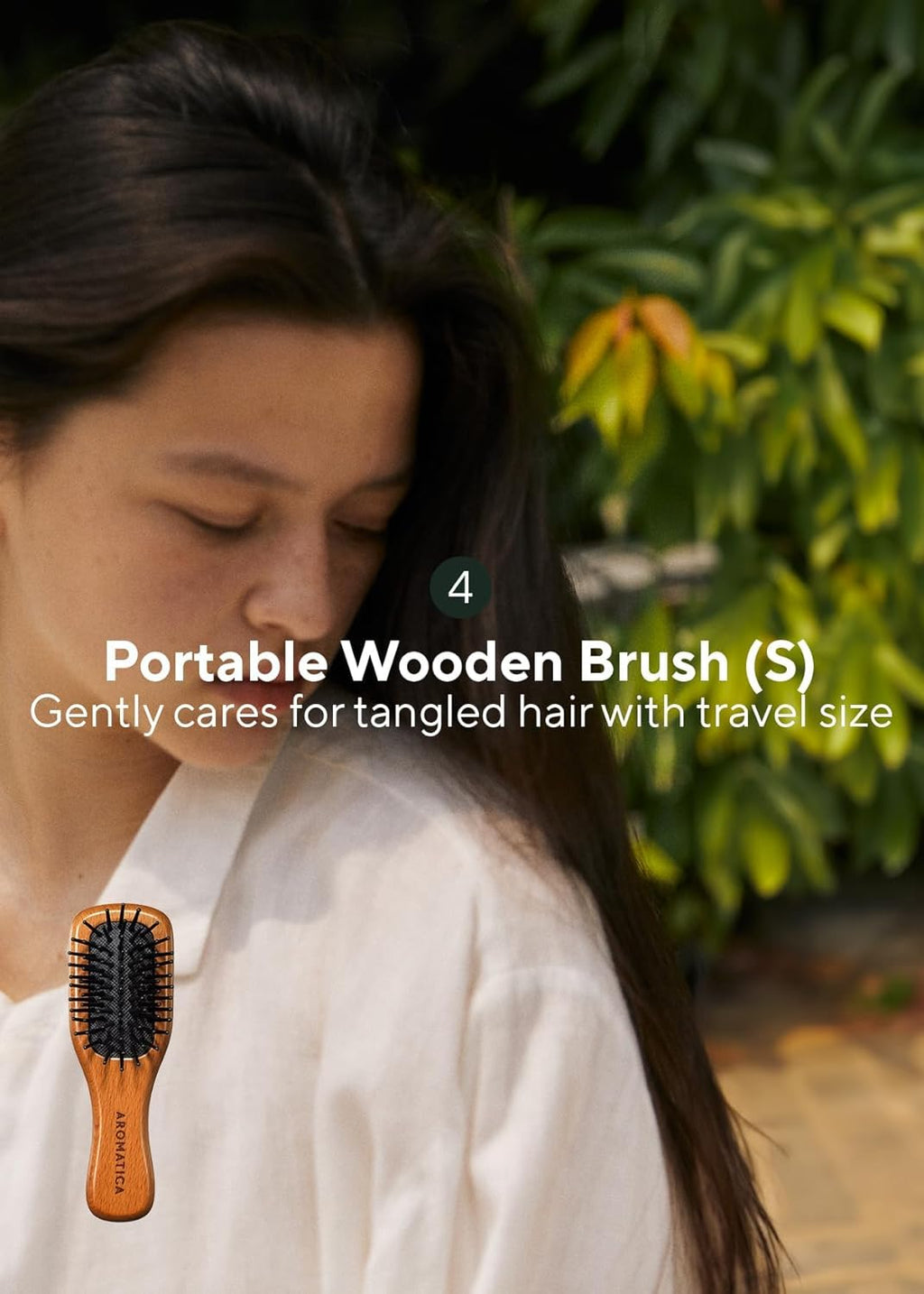 AROMATICA Rosemary Scalp Scaling Trial Kit With Mini Wooden Hair Brush Set