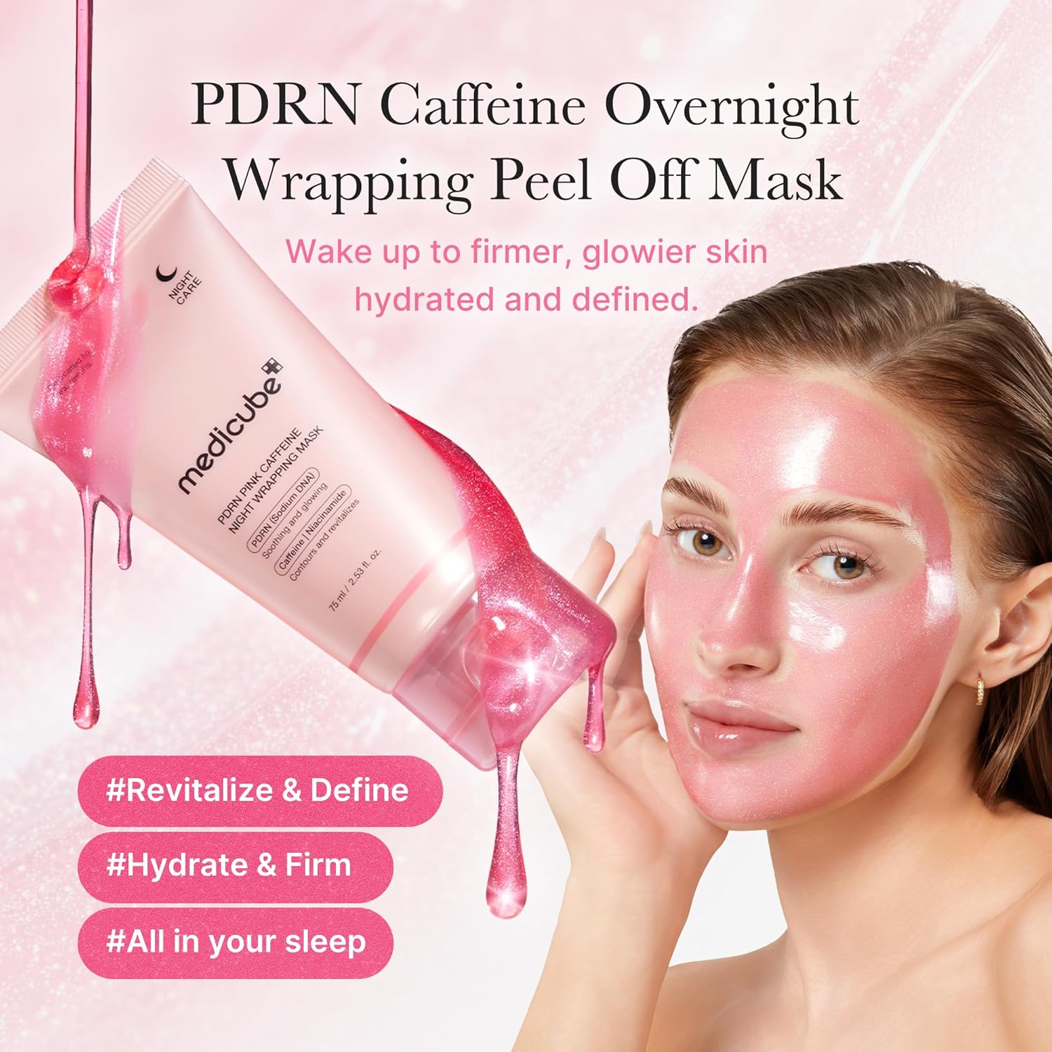 Medicube PDRN Pink Caffeine Overnight Wrapping Mask 75ml