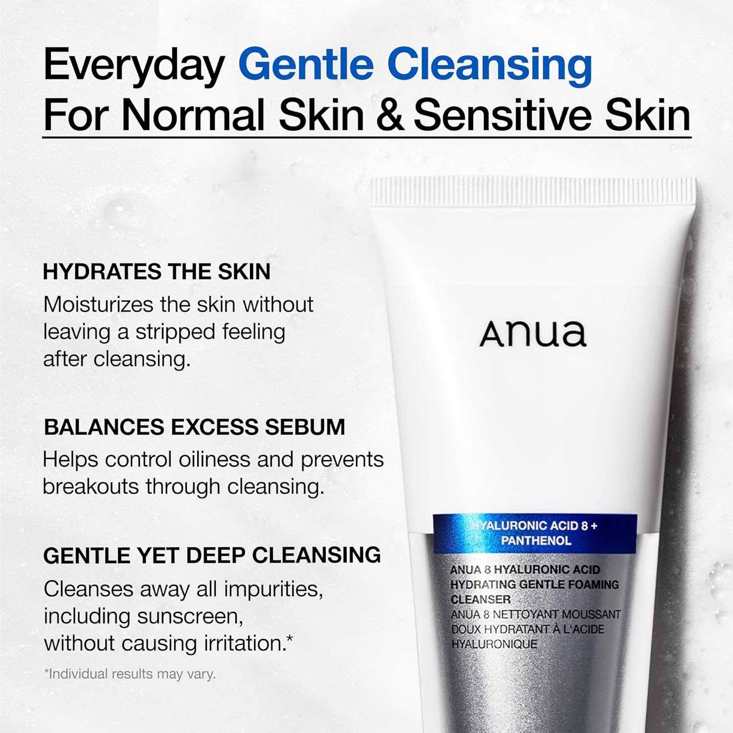 Anua 8 Hyaluronic Hydrating Gentle Foaming Cleanser 150ml