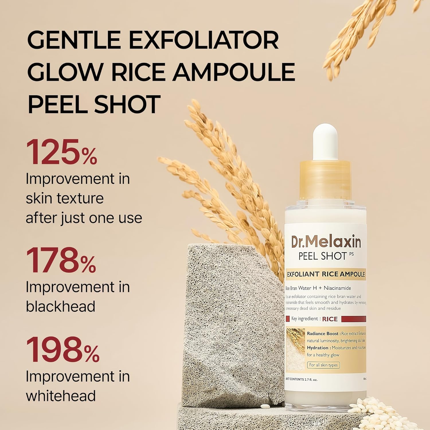 Dr. Melaxin Peel Shot Exfoliating White Rice Ampoule 80ml