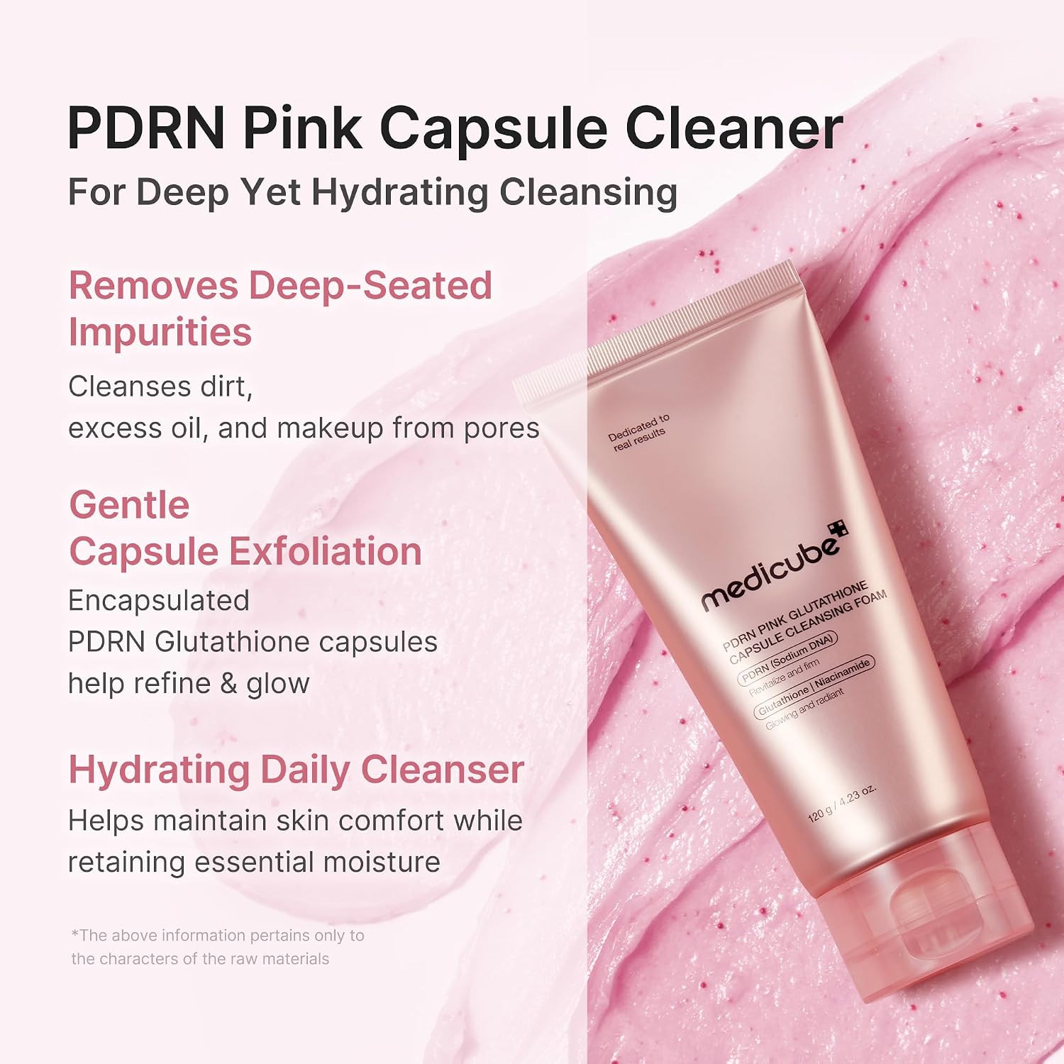 Medicube PDRN Pink Glutathione Capsule Foam Cleanser 120g