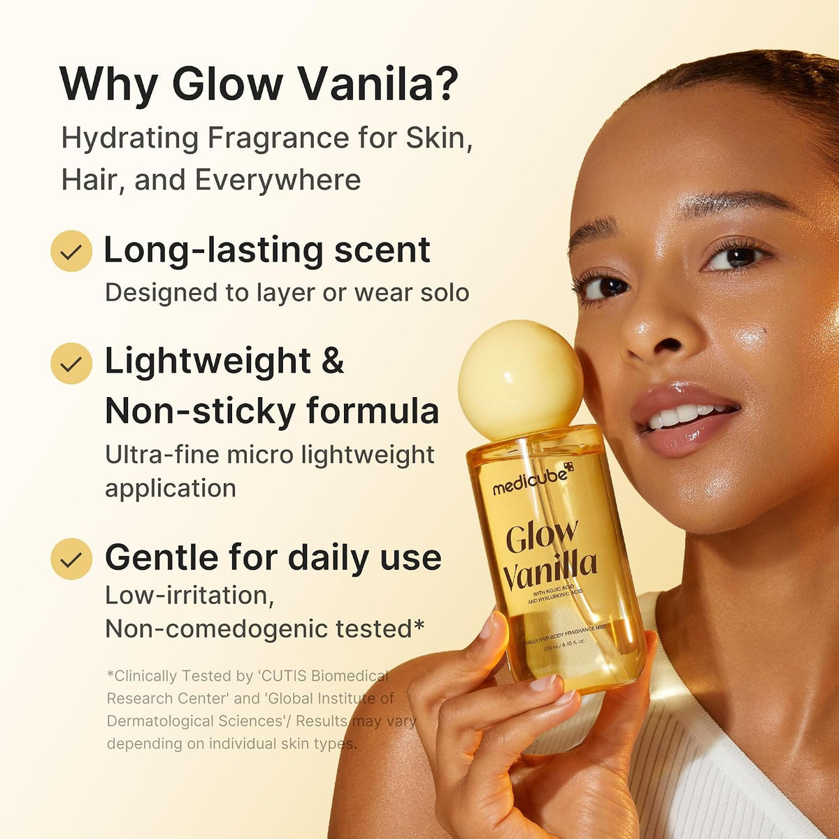 Medicube – Glow Vanilla Hair & Body Fragrance Mist, 250ml