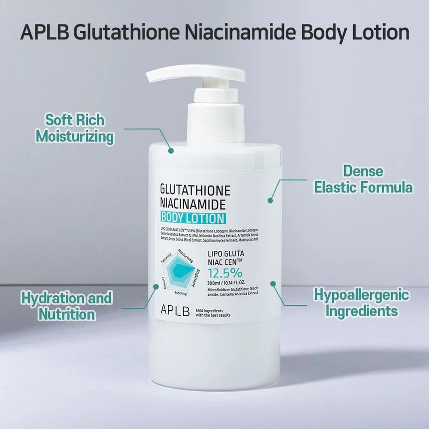 APLB Glutathione + Niacinamide Brightening & Hydrating Body Lotion 300ml