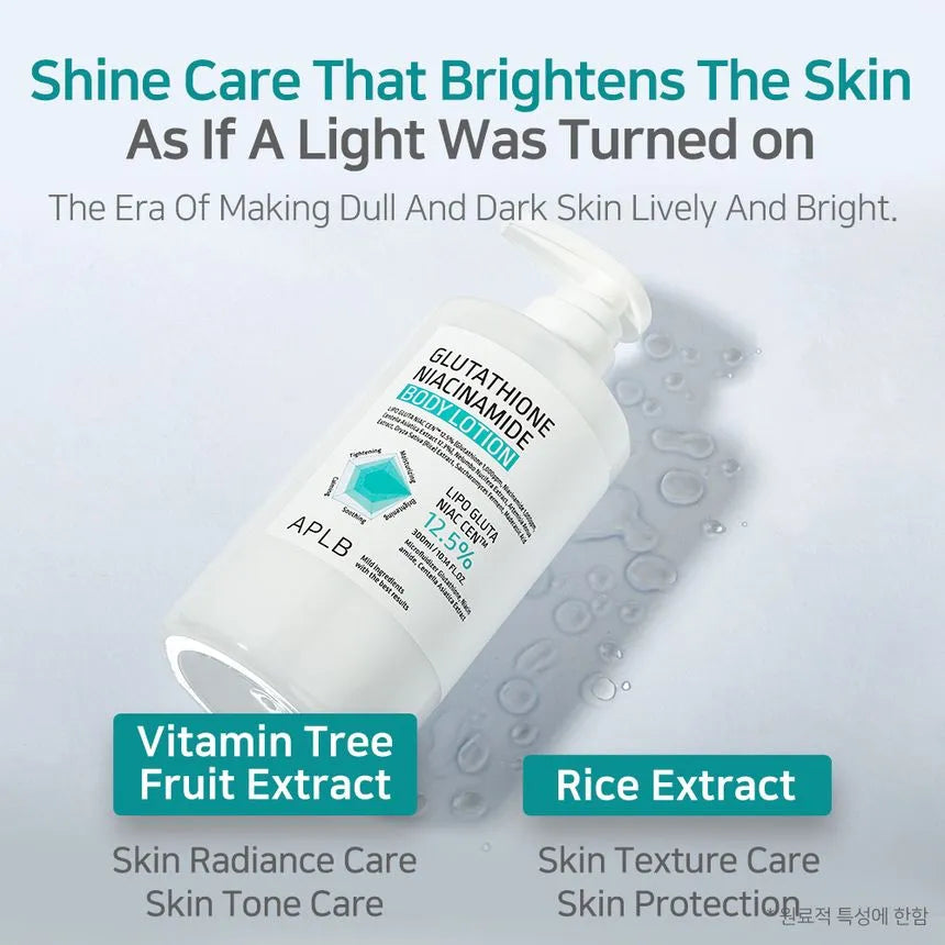 APLB Glutathione + Niacinamide Brightening & Hydrating Body Lotion 300ml