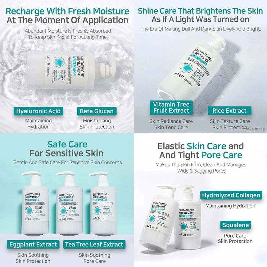 APLB Glutathione + Niacinamide Brightening & Hydrating Body Lotion 300ml