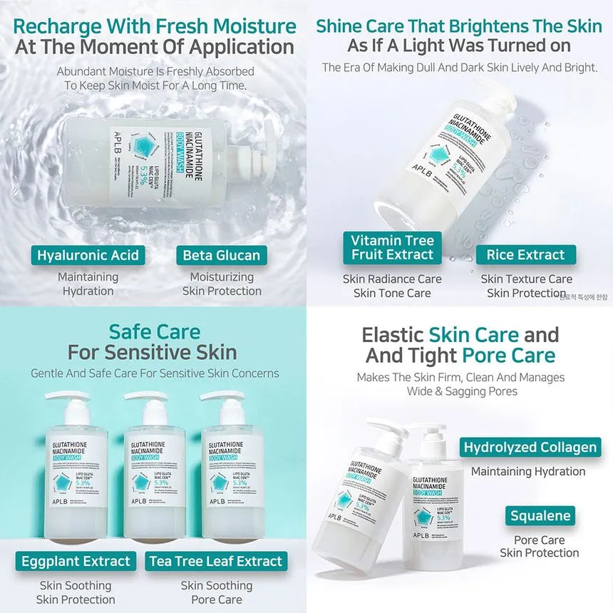 APLB Glutathione Niacinamide Brightening Body Wash - 300ml