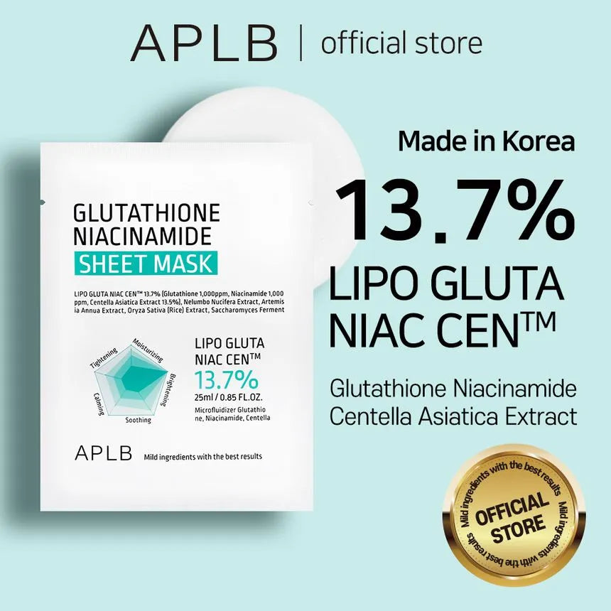 APLB Glutathione + Niacinamide Brightening & Hydrating Sheet Mask 25 ml