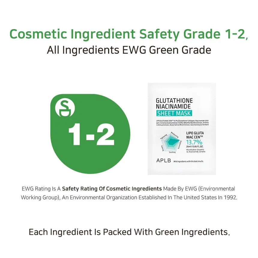 APLB Glutathione + Niacinamide Brightening & Hydrating Sheet Mask 25 ml