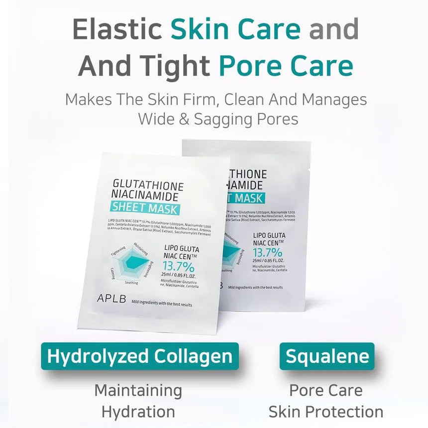 APLB Glutathione + Niacinamide Brightening & Hydrating Sheet Mask 25 ml