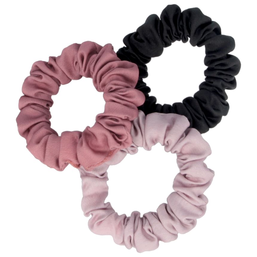 PARSA Beauty – Satin Scrunchies (3 pcs – Black, Light Pink & Pale Pink)
