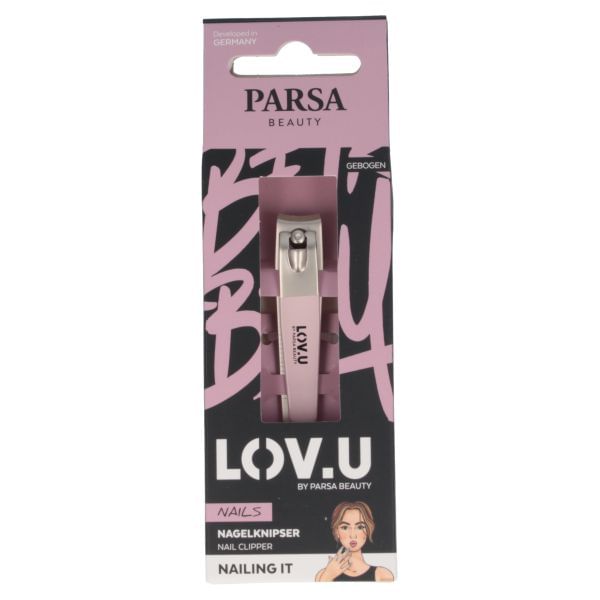 PARSA Beauty LOV.U Nail Clipper Pink – retail packaging