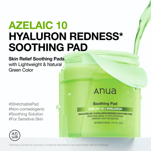 ANUA Azelaic 10 Hyaluron Redness Soothing Pad 90ea 230ml