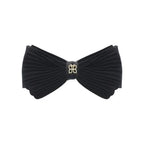 PARSA Beauty – Faux Leather Fabric Bow Hair Clip (Black)