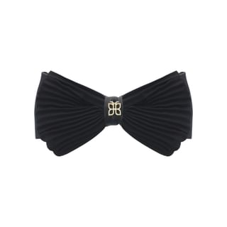 PARSA Beauty – Faux Leather Fabric Bow Hair Clip (Black)