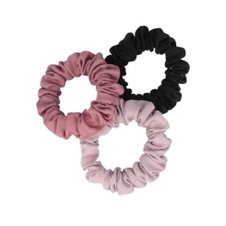 PARSA Beauty – Satin Scrunchies (3 pcs – Black, Light Pink & Pale Pink)