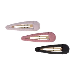 PARSA Beauty – Plain Fabric Hair Clips (3 pcs – Black, Light Pink & Pale Pink)