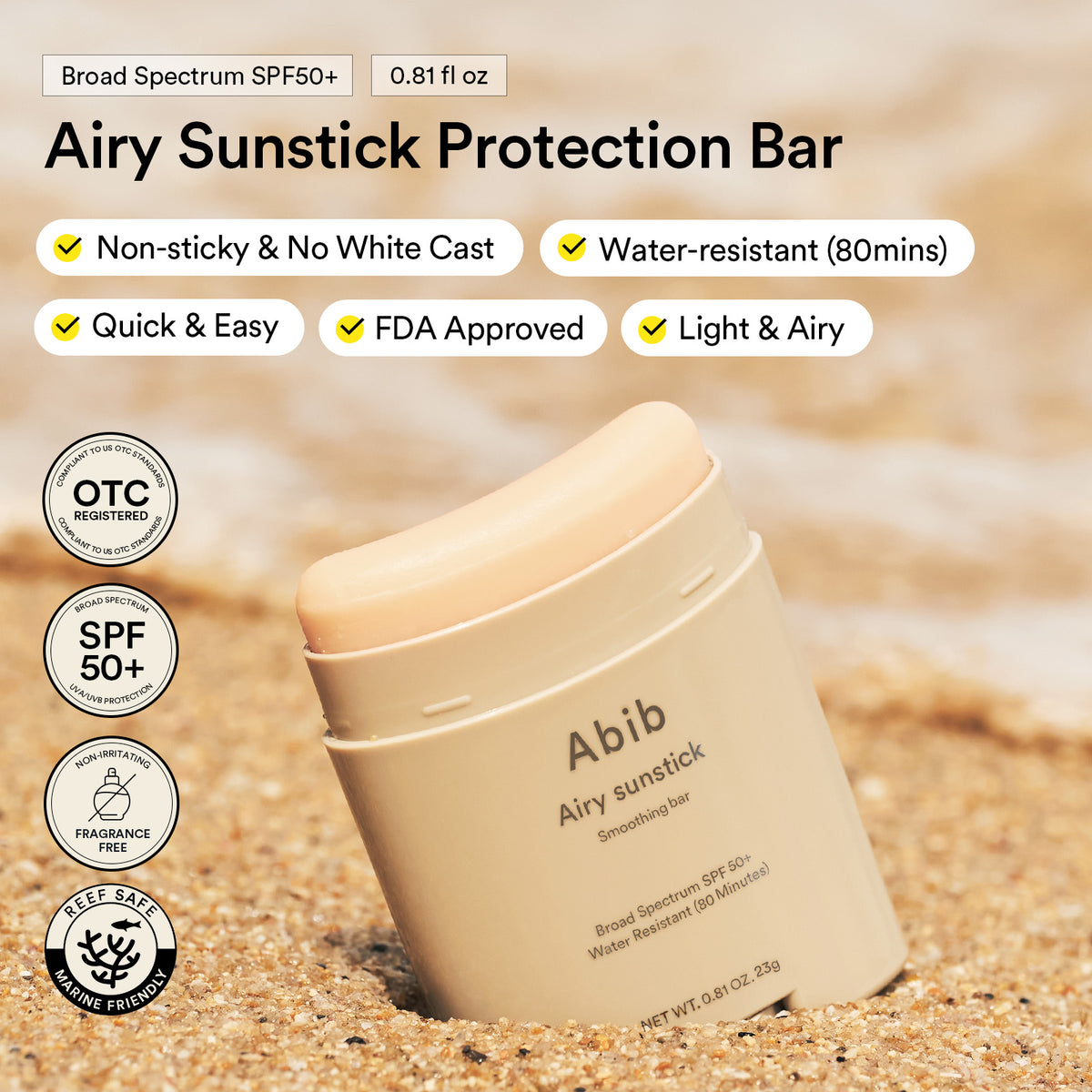 Abib Airy Sunstick Smoothing Bar 23g