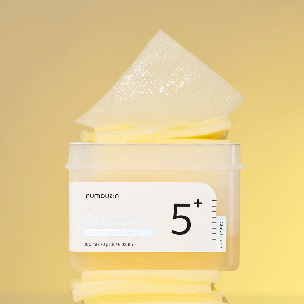 Numbuzin No.5+ Vitamin Niacinamide Concentrated Pads open tub