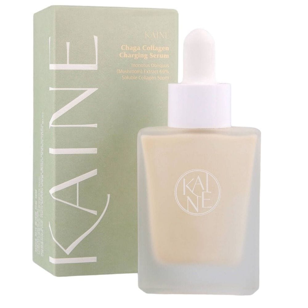 KAINE Chaga Collagen Charging Serum bottle and box