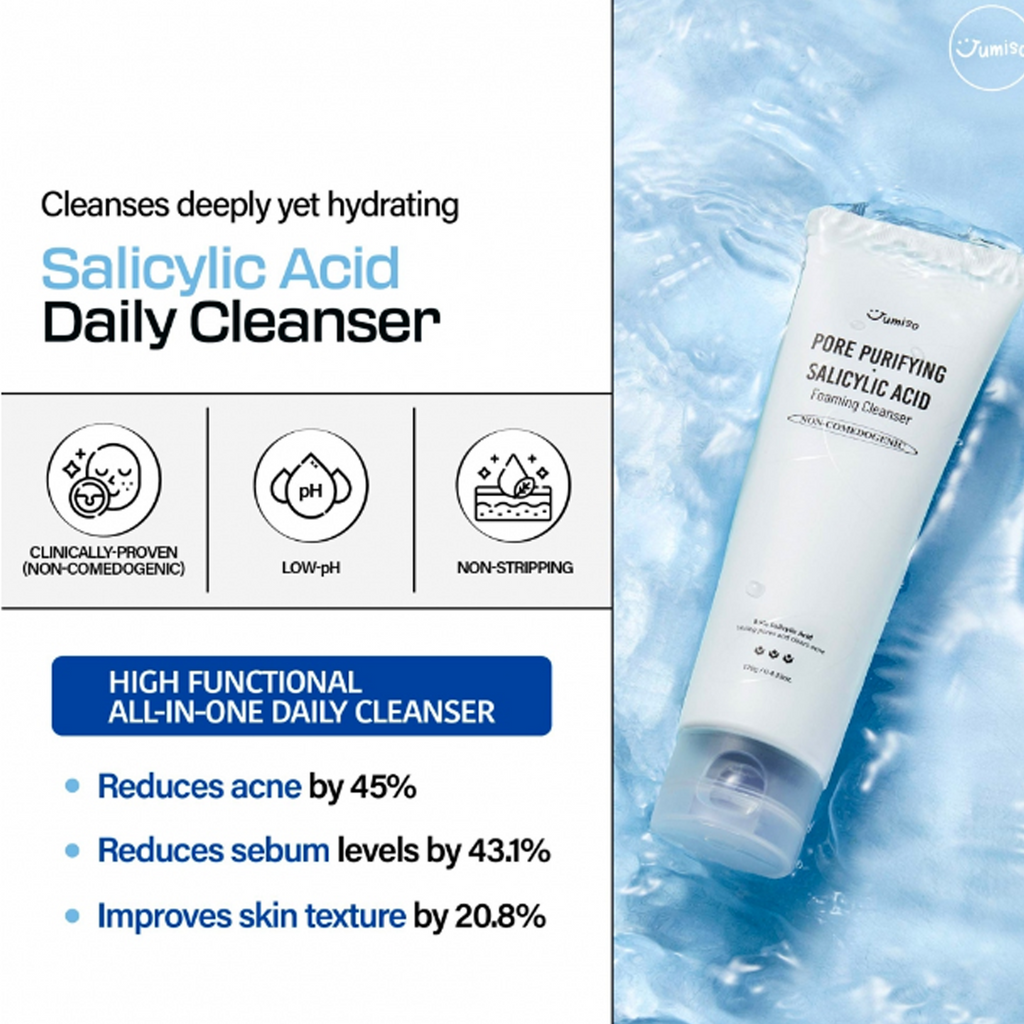 JUMISO Pore-Purifying Salicylic Acid Foaming Cleanser 120g gallery view