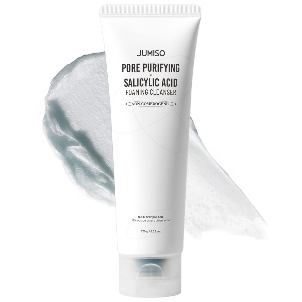 JUMISO Pore-Purifying Salicylic Acid Foaming Cleanser 120g product detail and texture