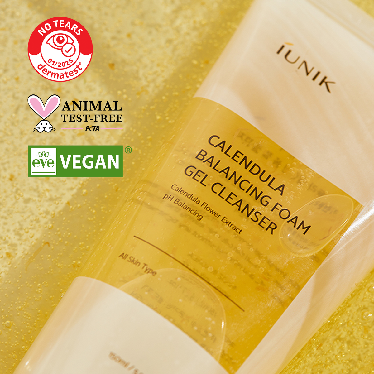 iUNIK Calendula Balancing Foam Gel Cleanser 150ml details