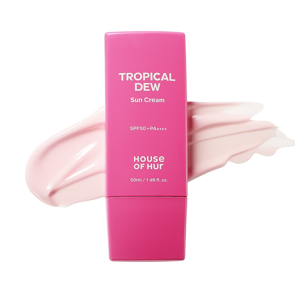 House of Hur Tropical Dew Sun Cream SPF50+ PA++++ 50ml product and texture