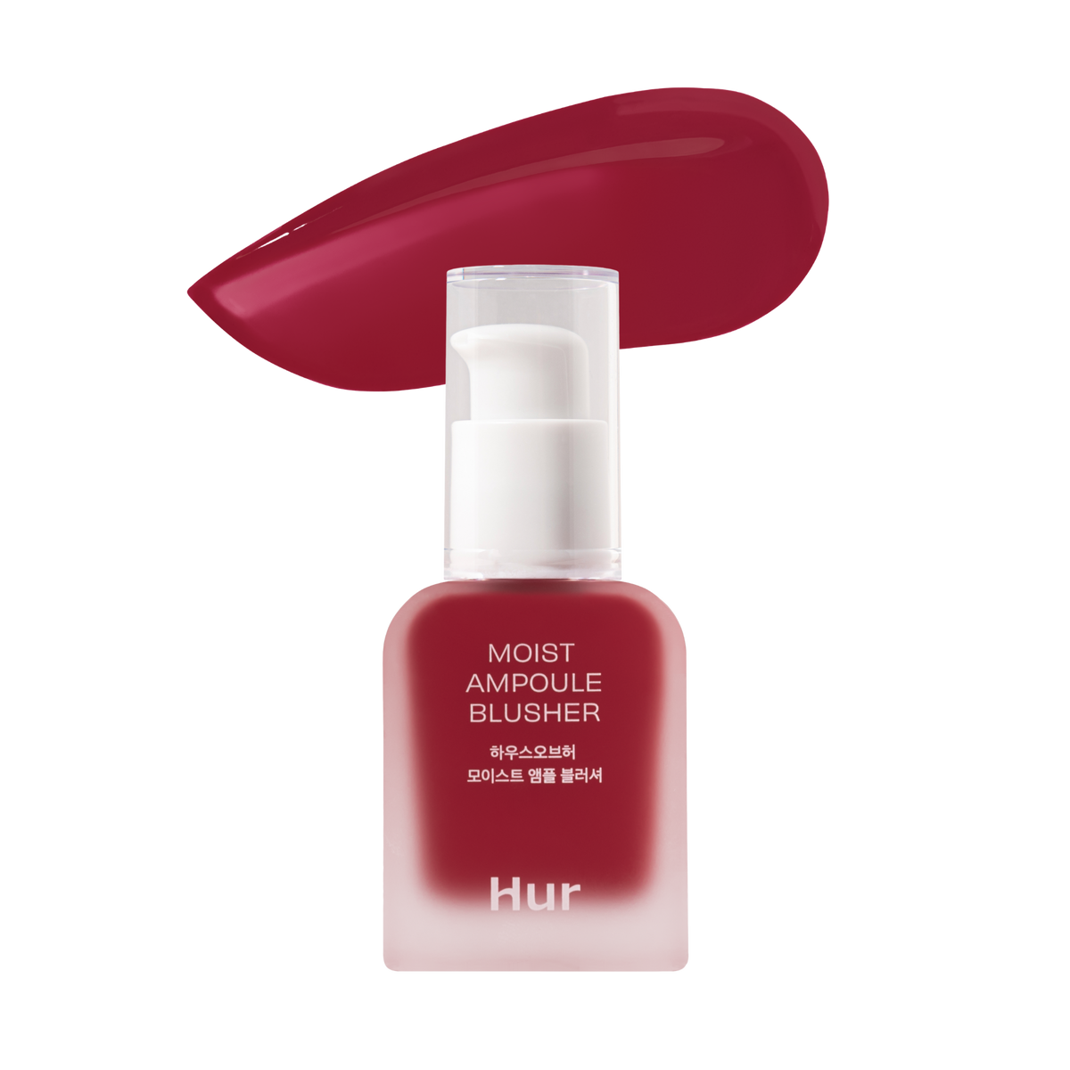 House of Hur Moist Ampoule Blusher 09 Ruby Red 20ml bottle and swatch